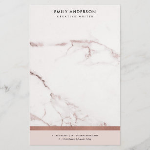 MODERN SOFT BLUSH PINK ROSE GOLD MARBLE TEXTURE STATIONERY