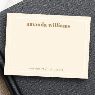 Modern soft cream color custom name and text post-it notes