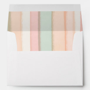 Modern Soft Pastel Watercolor Rainbow Stripes Envelope