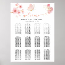 Modern soft pink floral & butterfly Summer Wedding