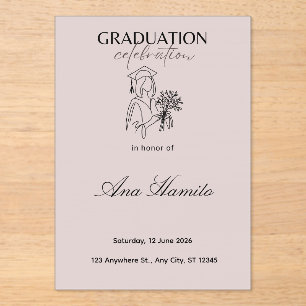 Modern Soft Pink Graduation Invitation