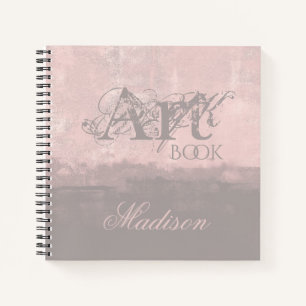 Modern Soft pink mallow Your Name Art Book