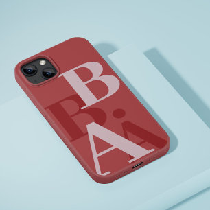 Modern Soft Red Pink initial minimal contemporary iPhone 16 Pro Case