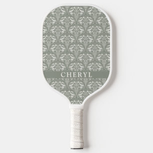 Modern Soft Sage Green Boho Personalized Pickleball Paddle