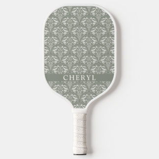 Modern Soft Sage Green Boho Personalized Pickleball Paddle