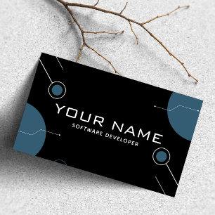 Modern Software Developer Technology Web Design Business Card