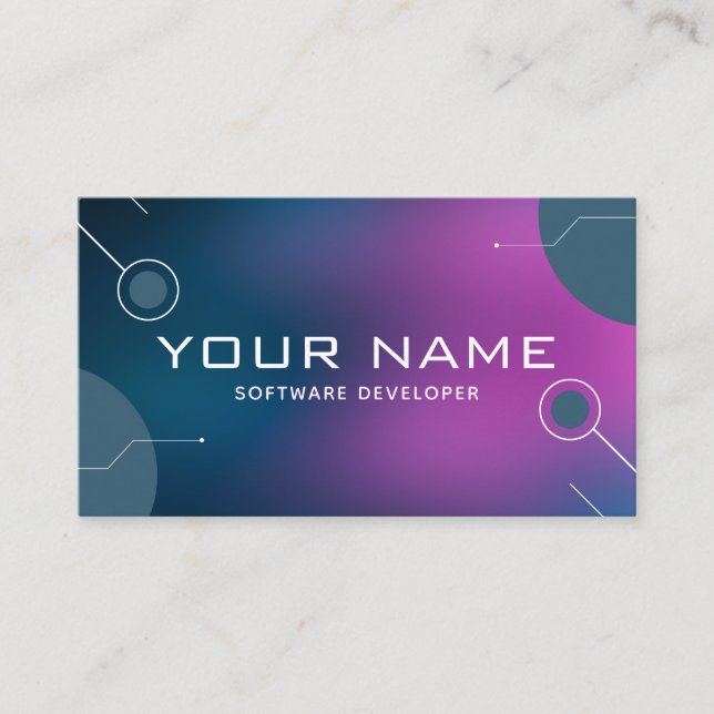 Modern Software Developer Technology Web Designer  Business Card (Front)