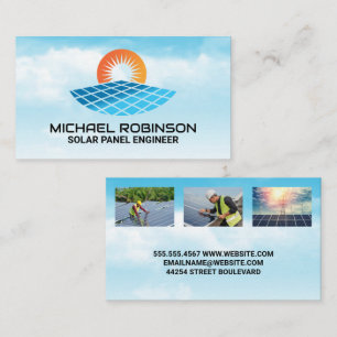 Modern Solar Logo   Clean Energy   Technicians Business Card
