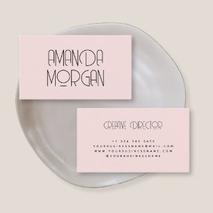Modern solid blush pink minimalist professional business card