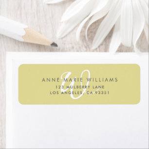 Modern Solid Chartreuse White Script Monogram