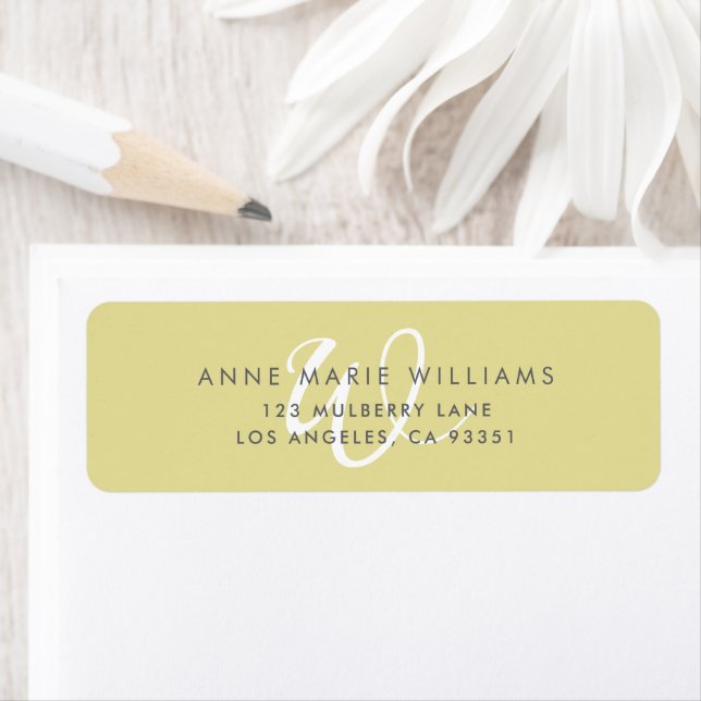 Modern Solid Chartreuse White Script Monogram (Insitu)