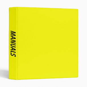 Modern Solid Colour Bright Yellow Manuals Binder