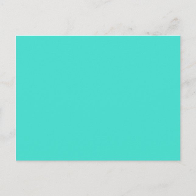 Modern Solid Colour Turquoise Blank Postcard (Front)