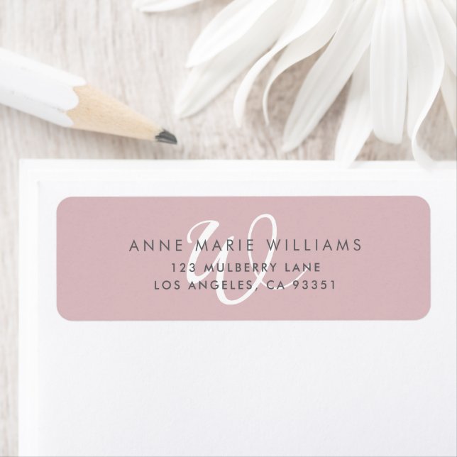 Modern Solid Dusty Lilac White Script Monogram (Insitu)