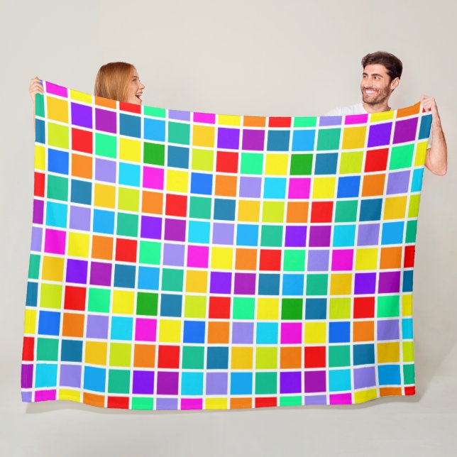 Modern solid geometric shapes pattern 27 fleece blanket (In Situ)