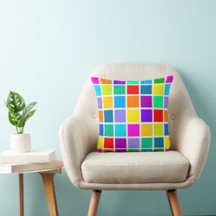 Modern solid geometric shapes pattern 27 throw pillow