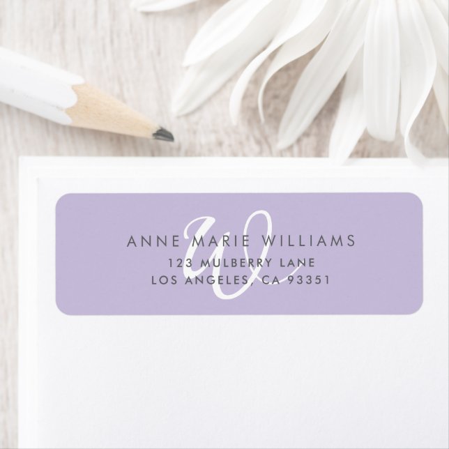 Modern Solid Lavender White Script Monogram (Insitu)