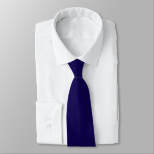 Modern Solid Minimal Blue White Script Monogram Tie