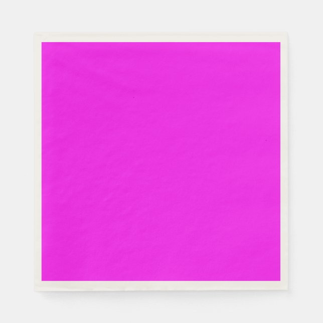 Modern Solid Pink Magenta Paper Napkin (Front)