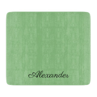 Modern Solid Sage Green template Black Script Cutting Board