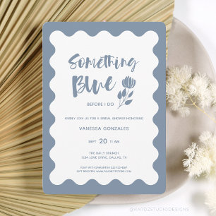 Modern Something Blue Before I Do Bridal Shower Invitation