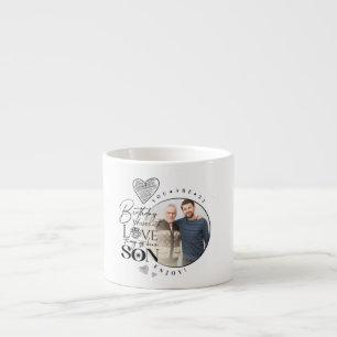 Modern Son , grandson Birthday Typography Photo Espresso Cup