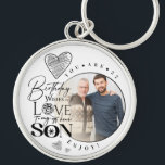 Modern Son , grandson Birthday Typography Photo Keychain<br><div class="desc">This birthday greeting design is created specifically for a son and can also be meaningfully used for someone who is like a son, nephew or son-in-law, . It suits gifting from grandparents, parents, uncles, aunties, in-laws or anyone wishing to express love and pride toward a son figure. The design features...</div>