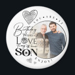 Modern Son , grandson Birthday Typography Photo Magnet<br><div class="desc">This birthday greeting design is created specifically for a son and can also be meaningfully used for someone who is like a son, nephew or son-in-law, . It suits gifting from grandparents, parents, uncles, aunties, in-laws or anyone wishing to express love and pride toward a son figure. The design features...</div>
