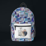 Modern Son , grandson Birthday Typography Photo Printed Backpack<br><div class="desc">This birthday greeting design is created specifically for a son and can also be meaningfully used for someone who is like a son, nephew or son-in-law, . It suits gifting from grandparents, parents, uncles, aunties, in-laws or anyone wishing to express love and pride toward a son figure. The design features...</div>