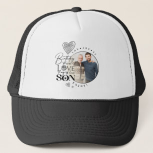 Modern Son , grandson Birthday Typography Photo Trucker Hat