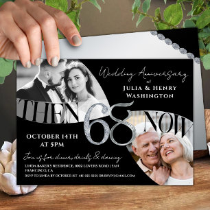 Modern Sophisticated 68th Wedding Anniversary Invitation