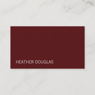 Modern Sophisticated Deep Red Business Card