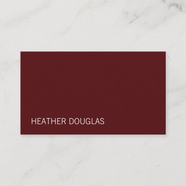 Modern Sophisticated Deep Red Business Card (Front)