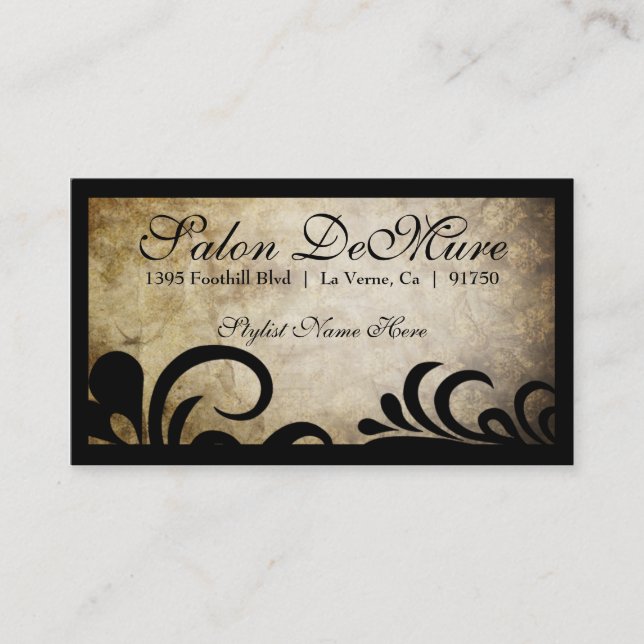 Modern Sophisticated Designer Salon Appointment Card (Front)