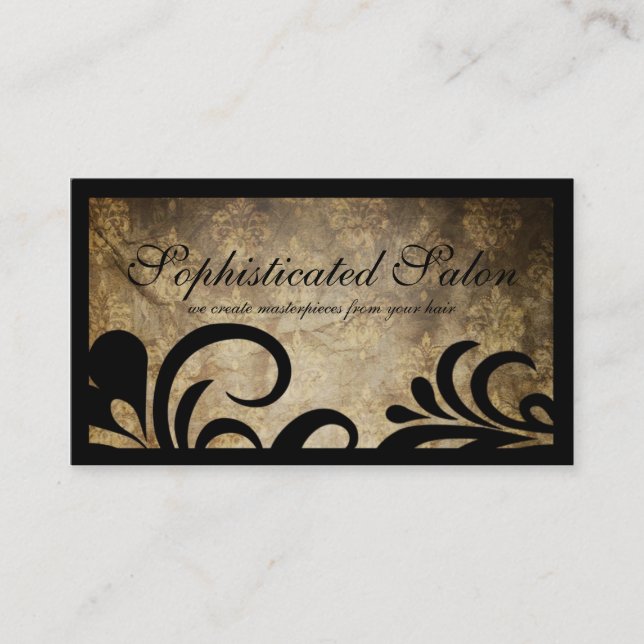 Modern Sophisticated Designer Salon Business Card (Front)