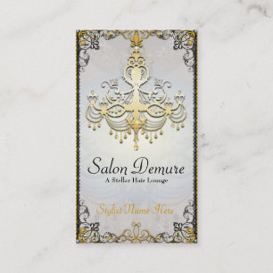 Modern Sophisticated Gold  Designer Salon Appointment Card