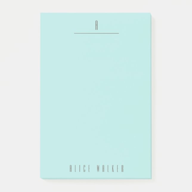 modern sophisticated monogram post-it notes (Front)