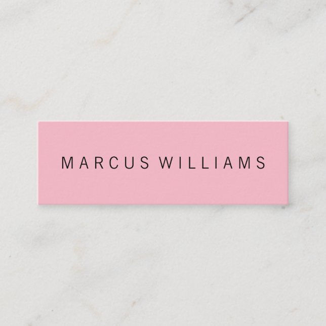 Modern Sophisticated Pink Mini Business Card (Front)