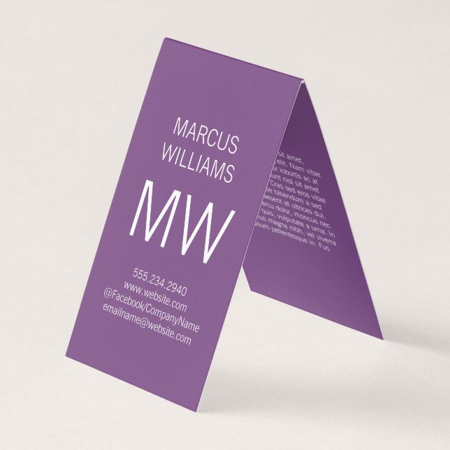 Modern Sophisticated / Purple Business Card (Front)