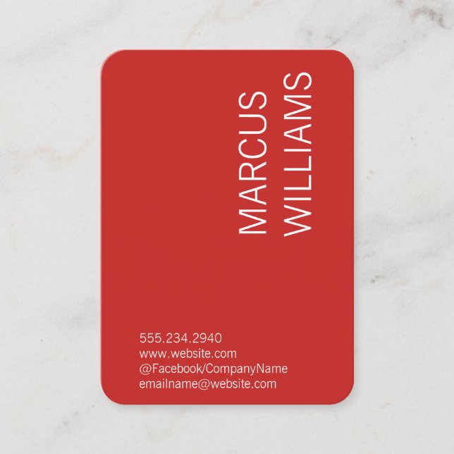 Modern Sophisticated / Red / Black Business Card (Front)
