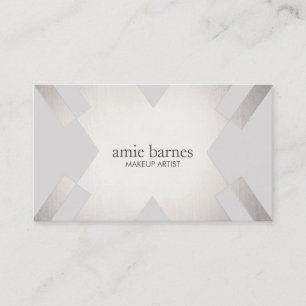 Modern Sophisticated Silver & Grey Geometric Chic Business Card