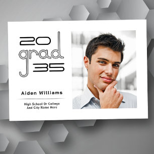 Modern Sophisticated Unique High Tech Photo Grad Announcement
