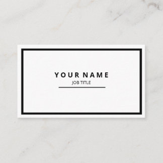 Modern Sophisticated White Front Black Back Business Card