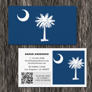 Modern South Carolina Business Card, Flag / USA Card