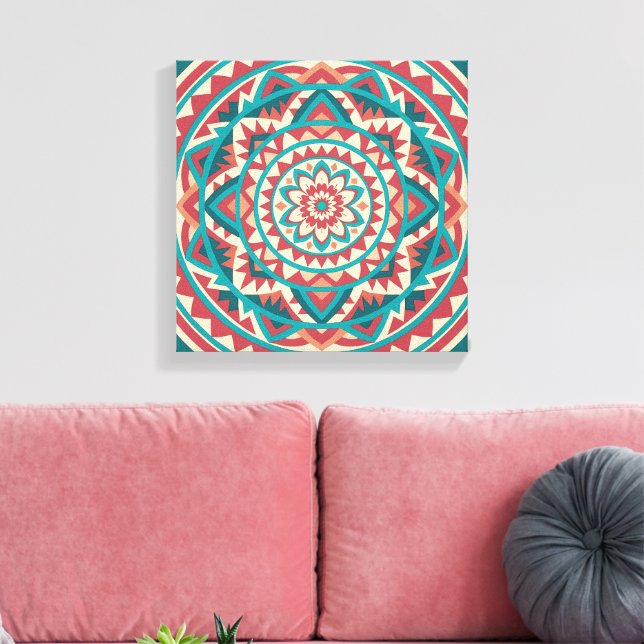 Modern Southwest Mandala  Canvas Print (Insitu(LivingRoom))
