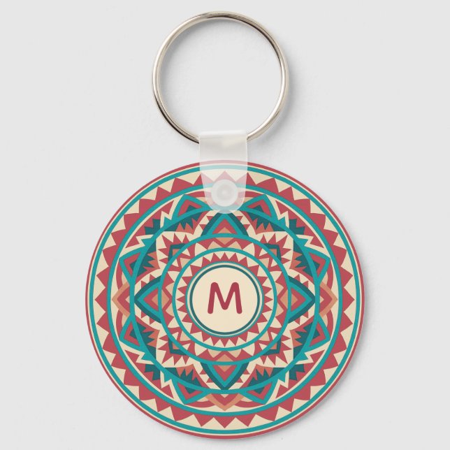 Modern Southwest Mandala Keychain (Front)