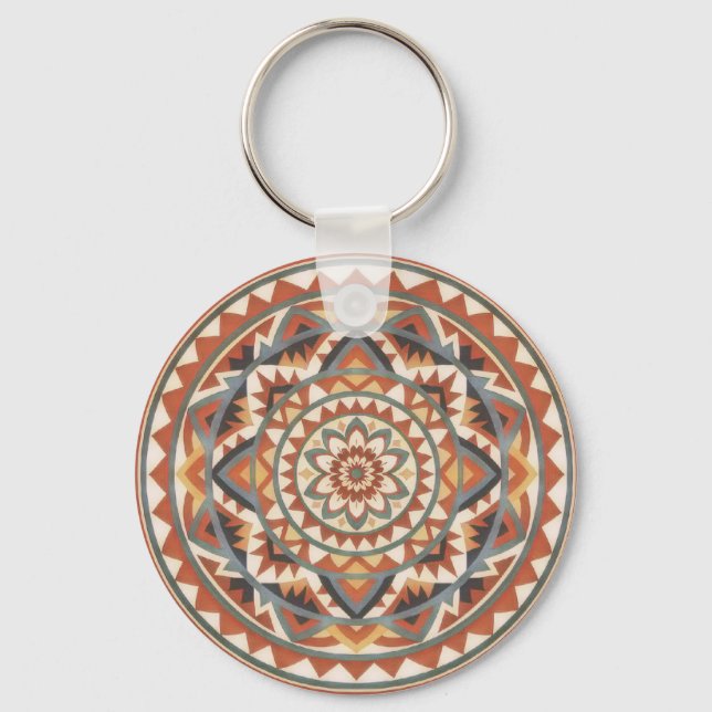 Modern Southwest Mandala Keychain (Front)