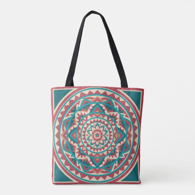 Modern Southwest Mandala Tote Bag (Back)