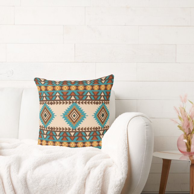 Modern Southwest Style Mug Throw Pillow (Couch)