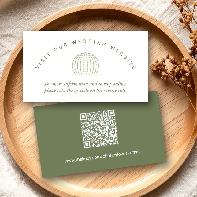 Modern Southwestern Cactus QR Code Wedding Enclosure Card (Modern Southwestern Cactus QR Code Wedding Enclosure Card)